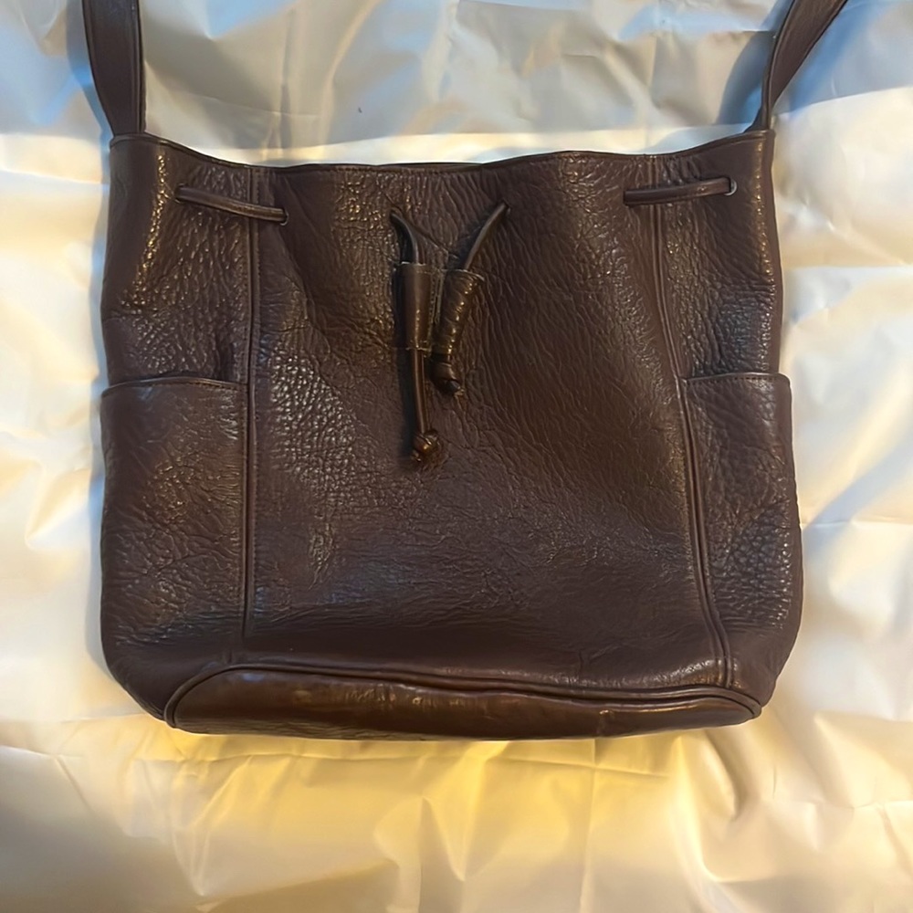 Brown leather Coach bag